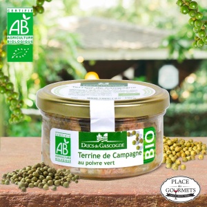 Terrine bio de Campagne au poivre vert 130 gr par Ducs de Gascogne