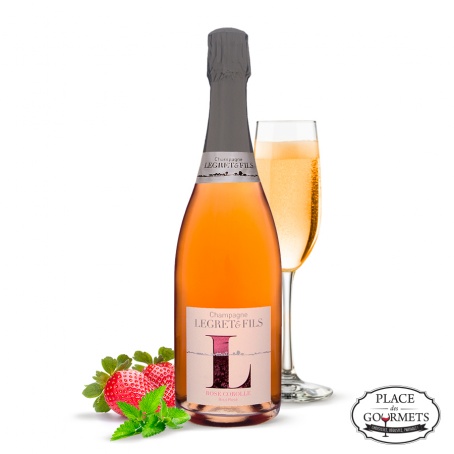 Champagne vegan rose Legret & Fils Corolle