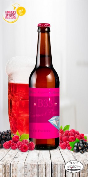 B33 Diamant rosé 33cl, bière aromatisée à la framboise