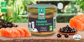 Mousse à tartiner bio saumon aux olives noires